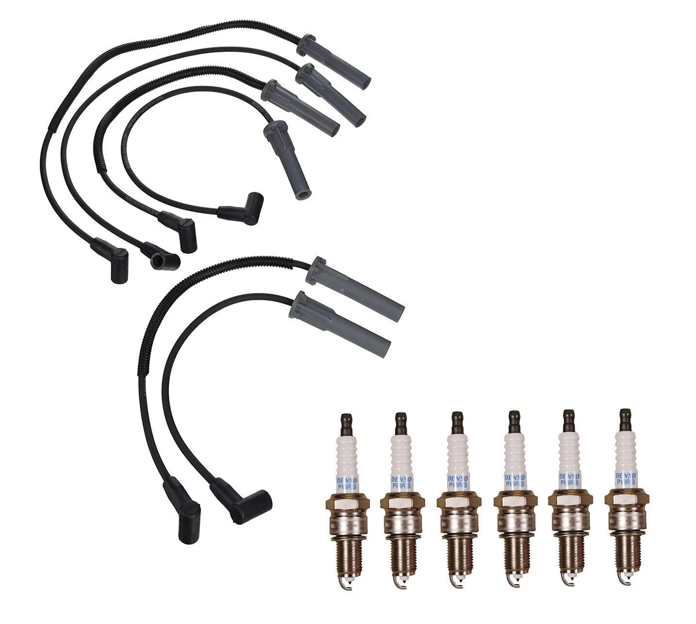 Denso Wire Set & 6 Double Platinum Spark Plugs for 3.3L 3.8L V6 (0.05)