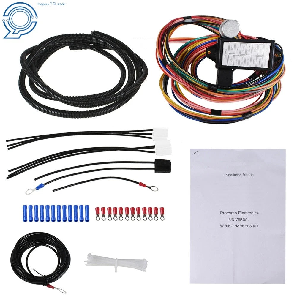 14 Circuit Wire Harness for Universal 12V Street Rods