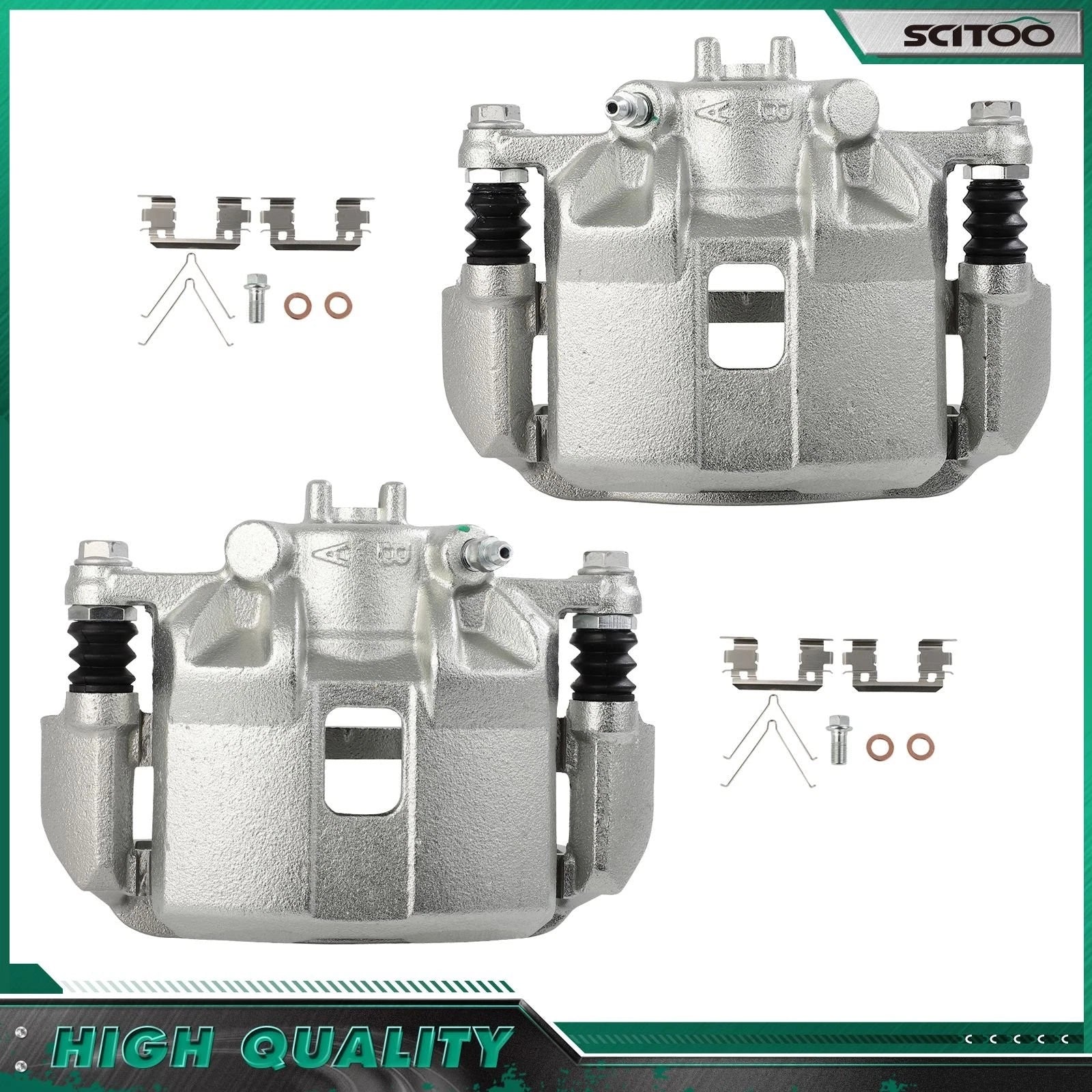 Set of 2 Brake Calipers for Honda Fit Hatchback (2009–2013, 2015–2019)