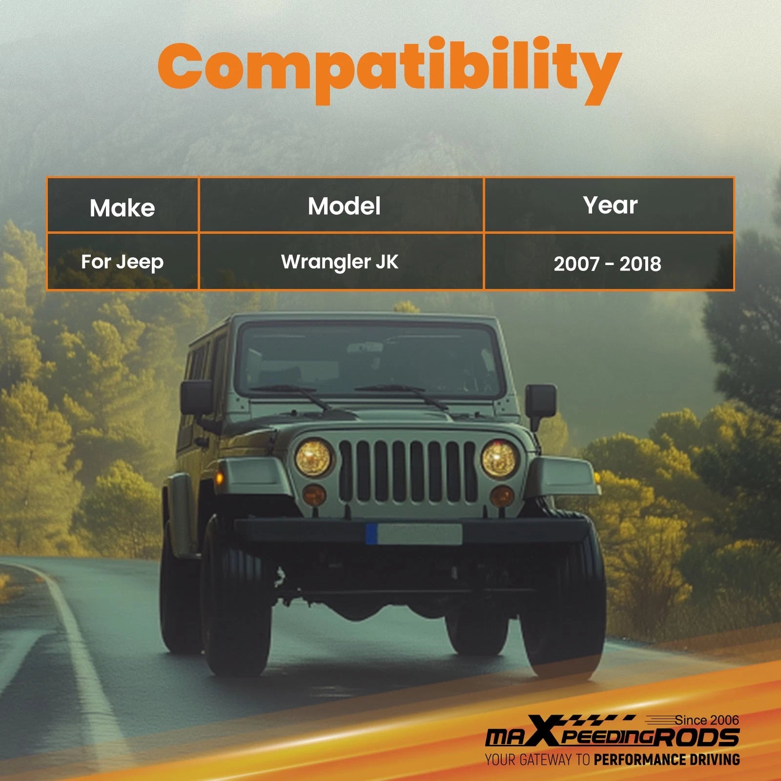 Adjustable Rear Track Bar for Jeep Wrangler JK (2007-2018)