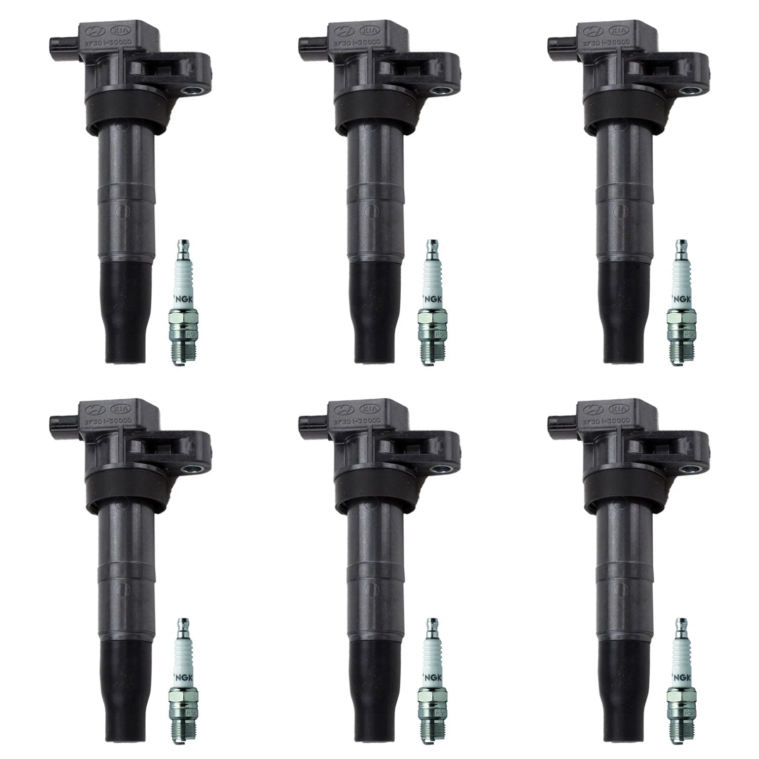 Set of 6 Ignition Coils & NGK Spark Plugs for Azera Sedona Sorento V6