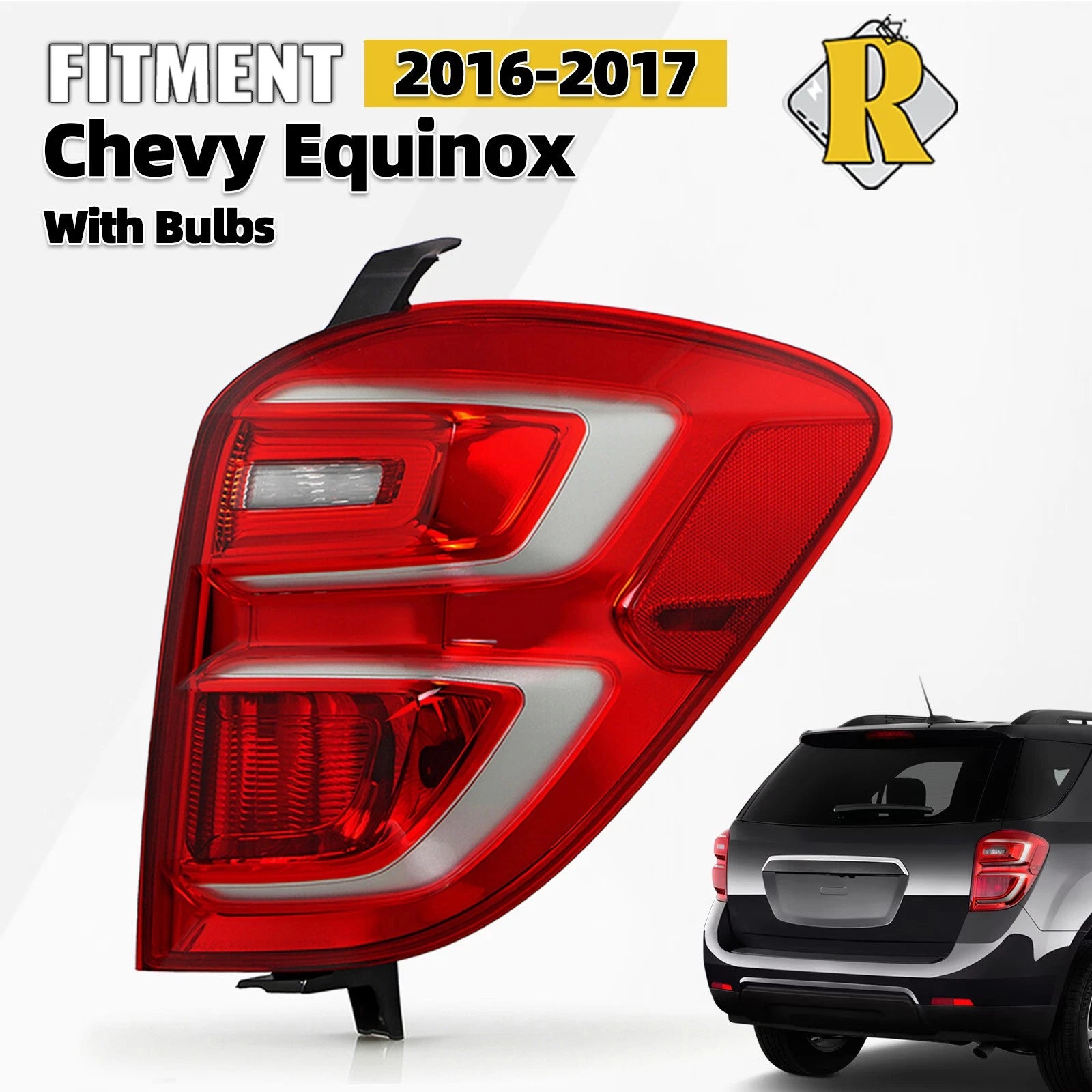 Halogen Tail Light Brake Lamp Right Passenger for Chevy Equinox (2016–2017)