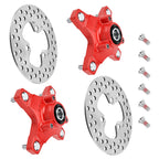 Set of 2 Red Wheel Hubs & Brake Discs for Honda TRX250X (2009–2014)