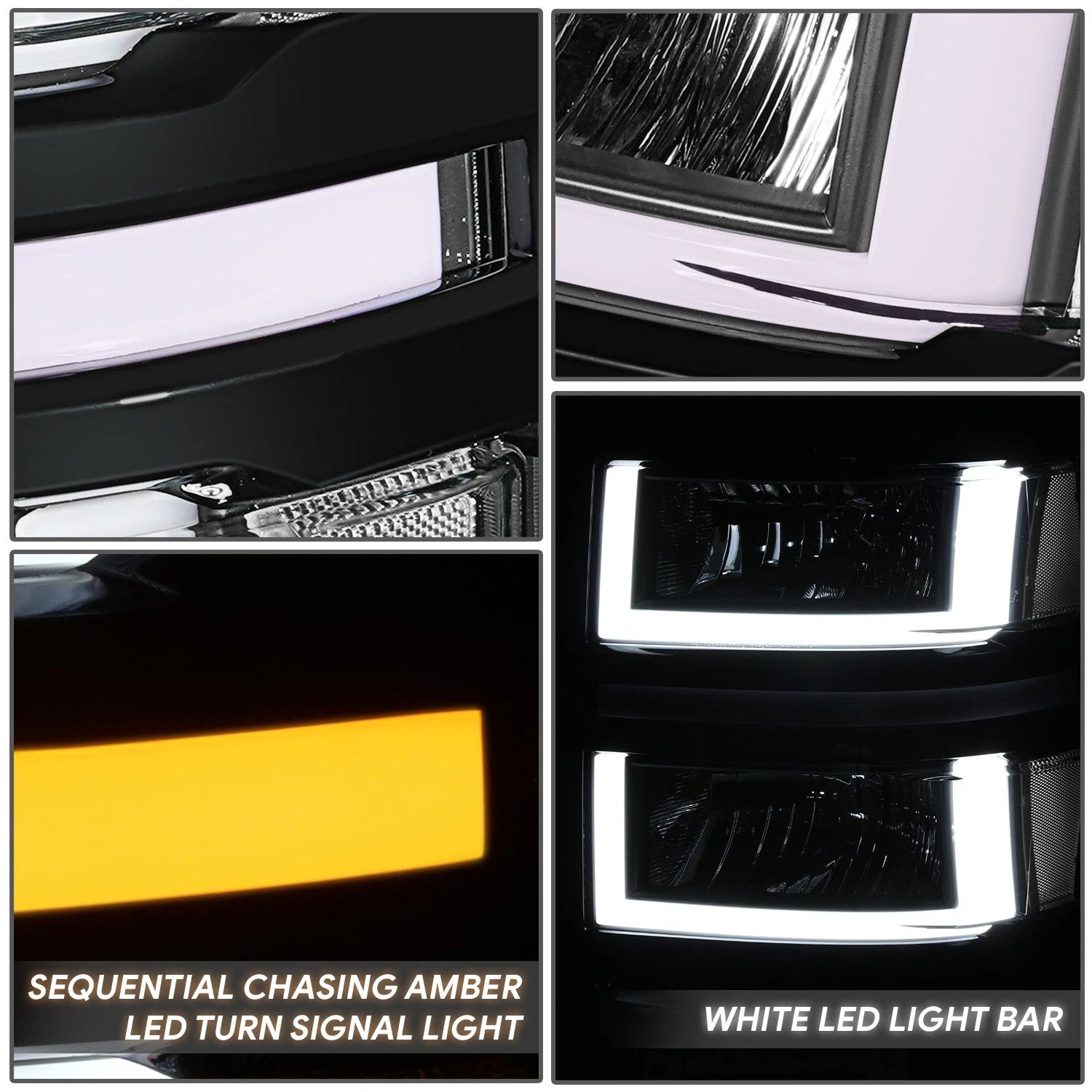 U-LED DRL Sequential Headlights for Chevrolet Silverado 1500 (2014–2015)