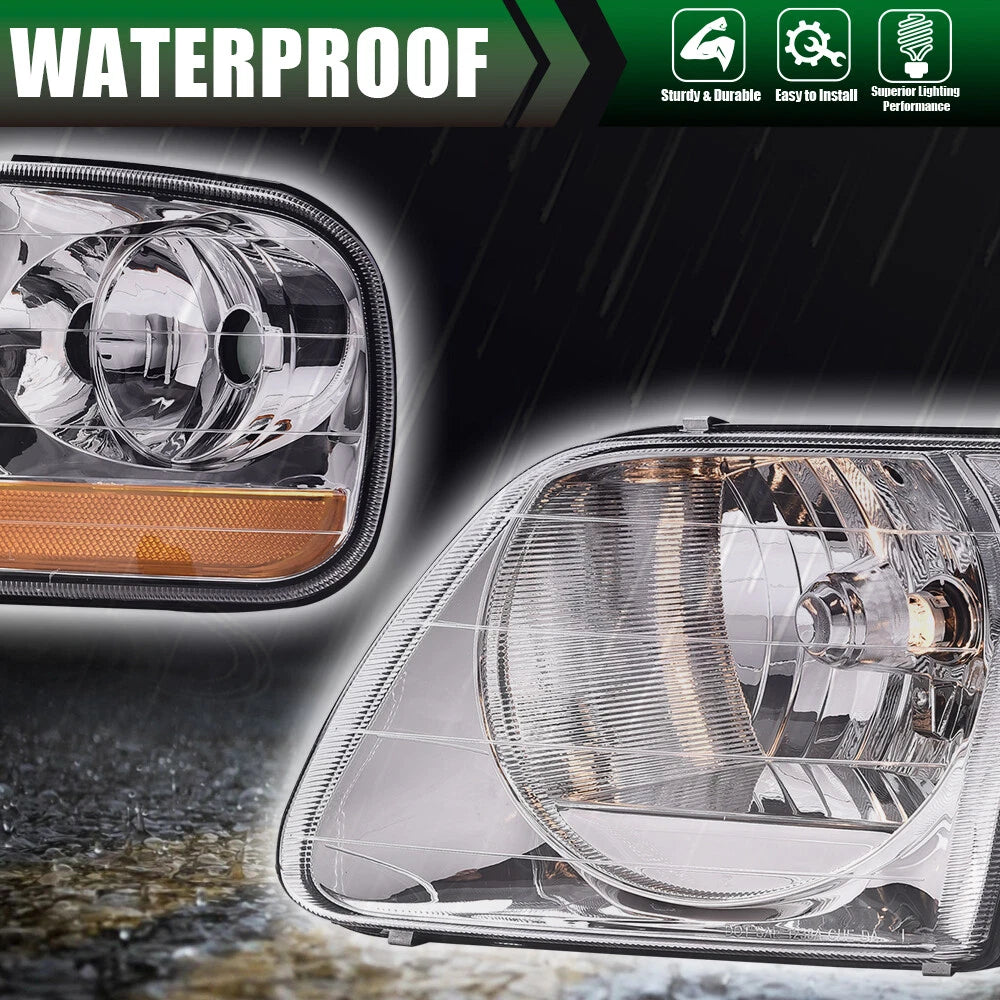 Pair Headlights & Parking Corner Lights for Ford F150/Expedition (1997–2003)