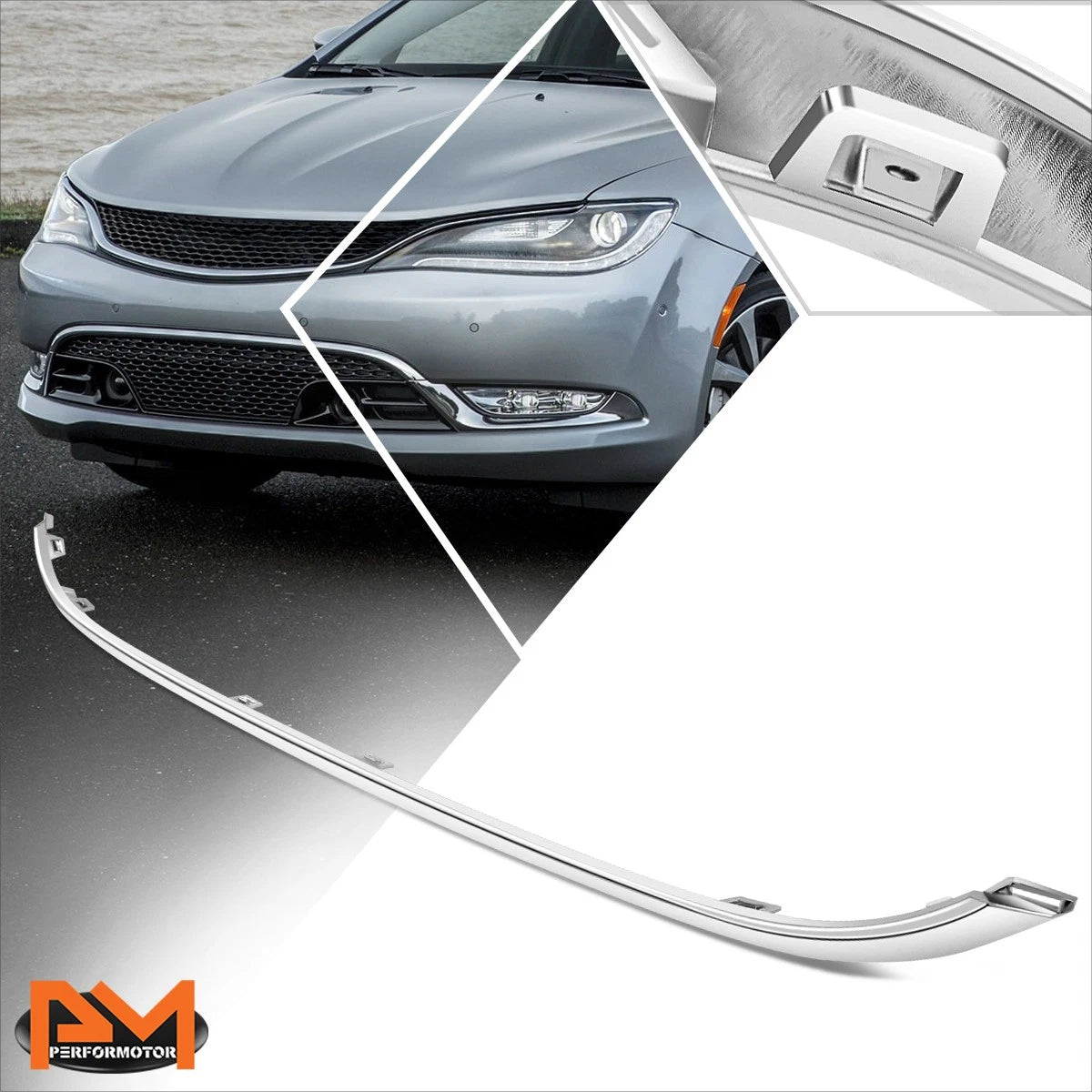 Front Lower Bumper Cover Molding Trim Chrome for Chevy 200 (2015–2017)
