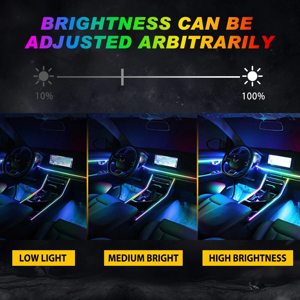 RGB Ambient Strip Lights for Car Atmosphere Decor (Waterproof)