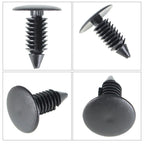 Set of 100 Black Plastic Rivets for Auto Bumper Fender (Compatible)