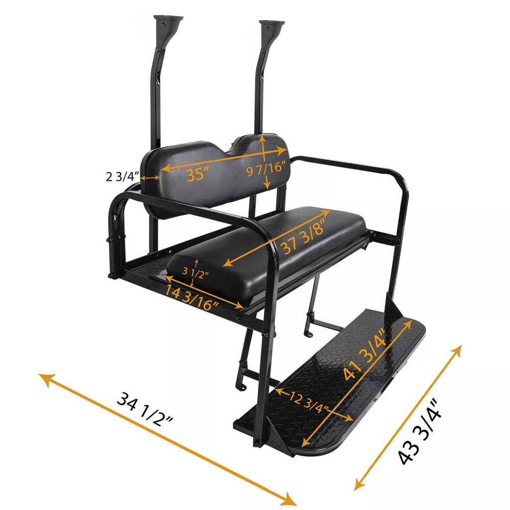 Flip Rear Seat Kit with Roof Support for Club Car Precedent Tempo (2004–Present)