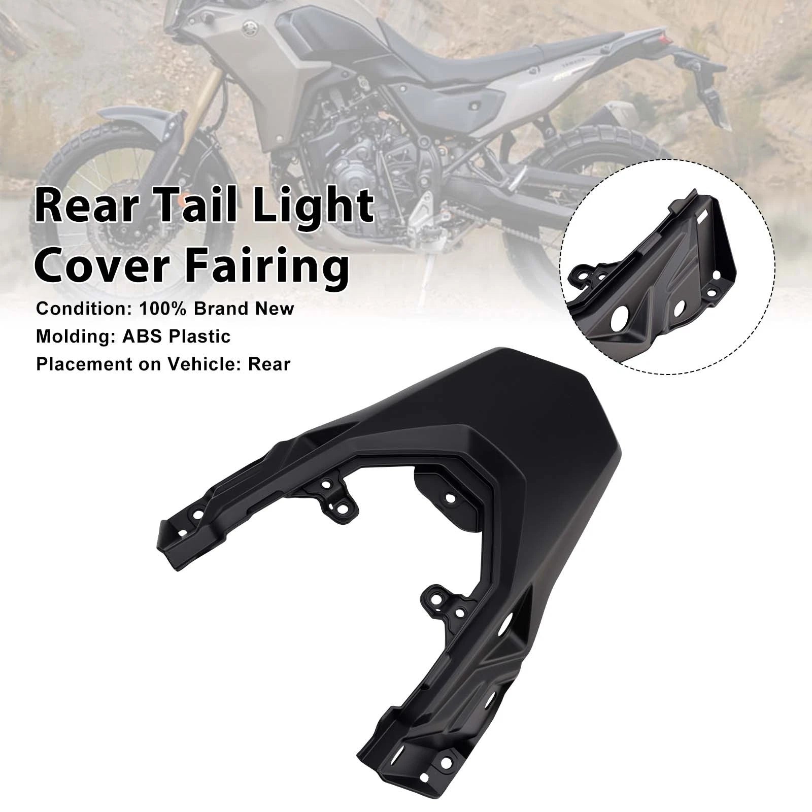 Rear Tail Light Cover for Yamaha Tenere 700 (2025–2026) Matte Black