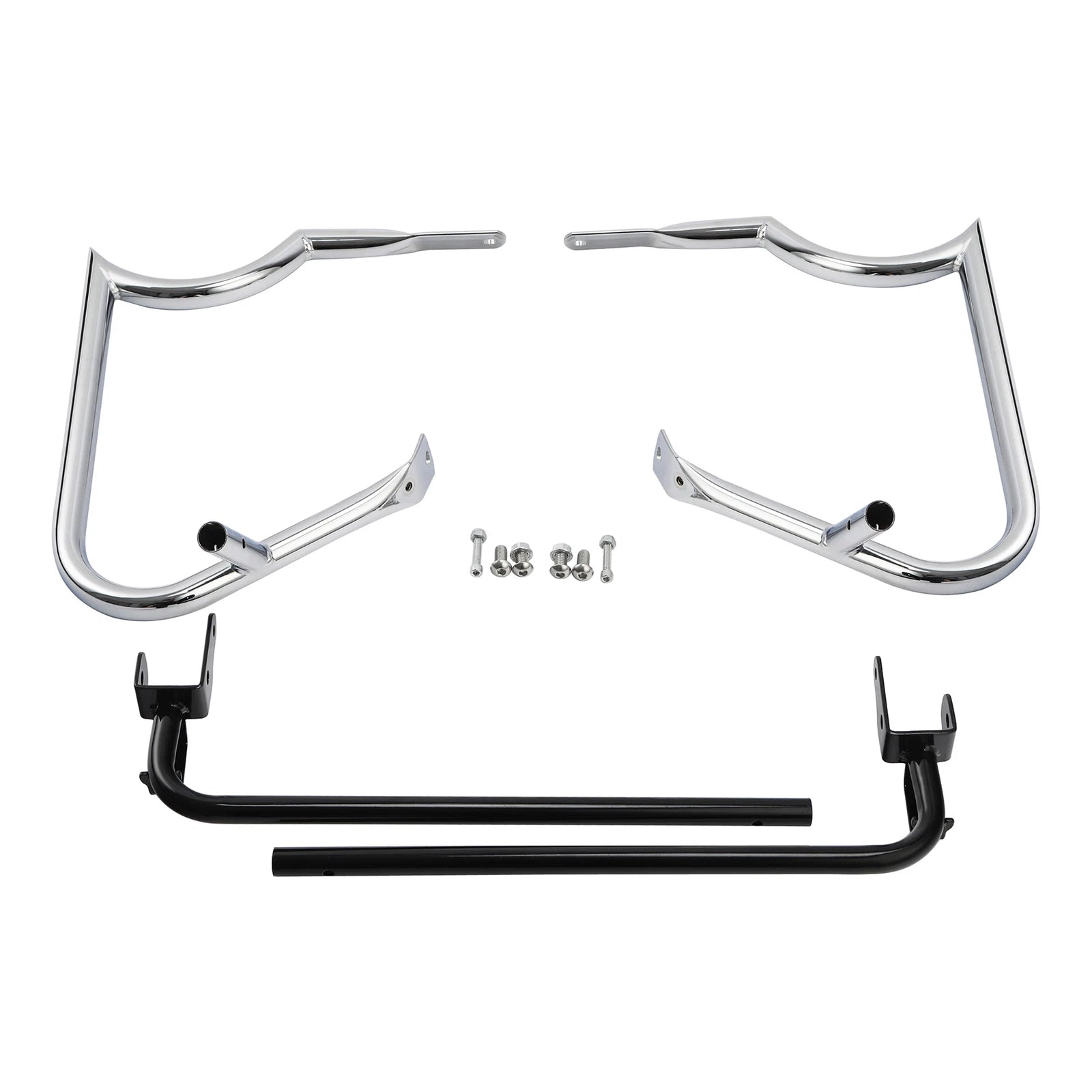 Hard Saddlebag Bracket Guard Bar for Harley Touring Glide (2014–2024) Chrome