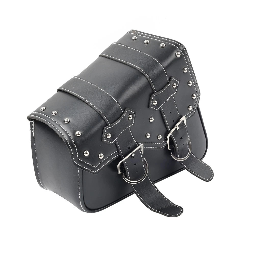 1PC Universal Motorcycle Saddle Bag Luggage Tool Bag Left Side #27C Black