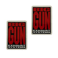 Decal Pair for Big Gun Exhaust 3 3/8" x 2 3/8" Black/Red
