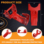 Gooseneck Trailer Hitch Lock for RV Trailers (Heavy Duty, Red)