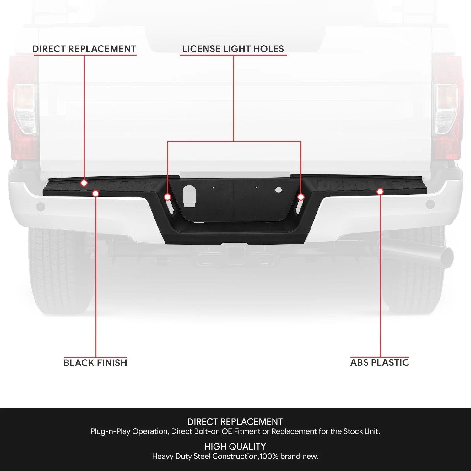 Front License Plate Mounting Bracket for Toyota RAV4 (2019–2023) Black