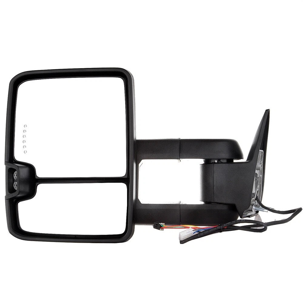 Set of 2 Power Chrome Smoke LED Signal Towing Mirrors for GMC 1500 2500 3500 (1988–1998)