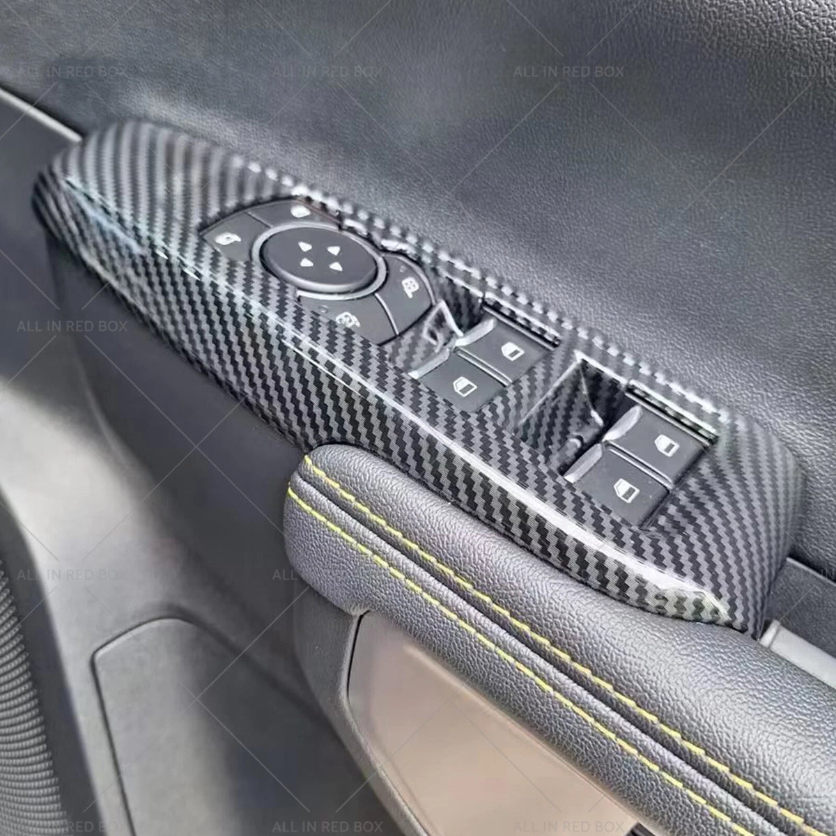 Carbon ABS Window Control Panel Switch Cover for Ford Ranger (2022–2024)