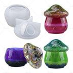 Mushroom Jars with Lid Silicone Epoxy Resin Mold Storage Box DIY