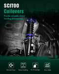 Set of 4 Adjustable Height Coilover Struts for Honda Civic (1993–2000)