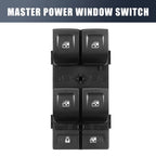 Front Left Door Window Switch for Chevrolet (23427098) - Black Plastic Metal