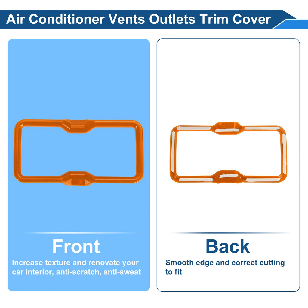 Set of 4 Air Condition Outlet Vent Trim Cover Frames for Ford Bronco (2021–2024) Orange