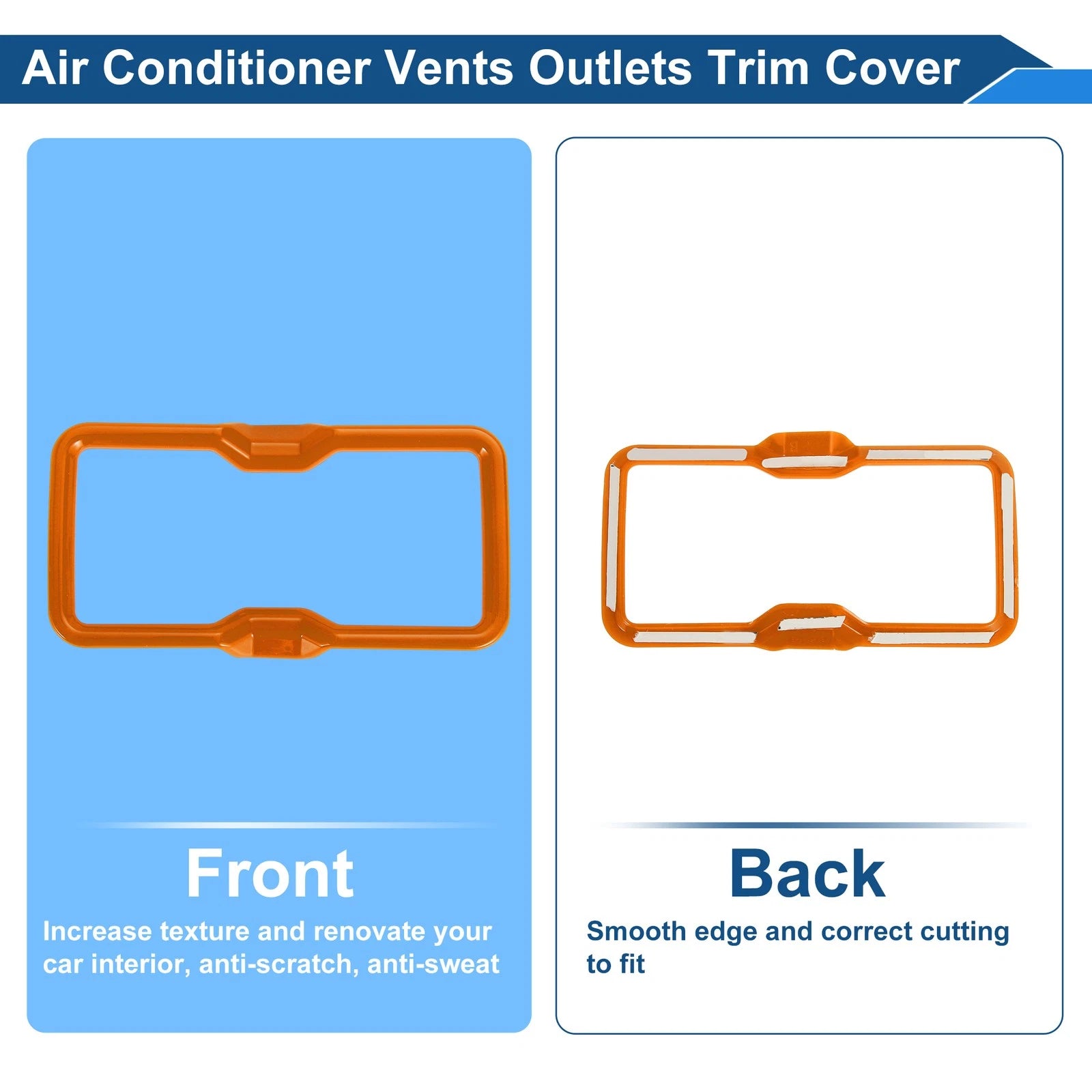 Set of 4 Air Condition Outlet Vent Trim Cover Frames for Ford Bronco (2021–2024) Orange