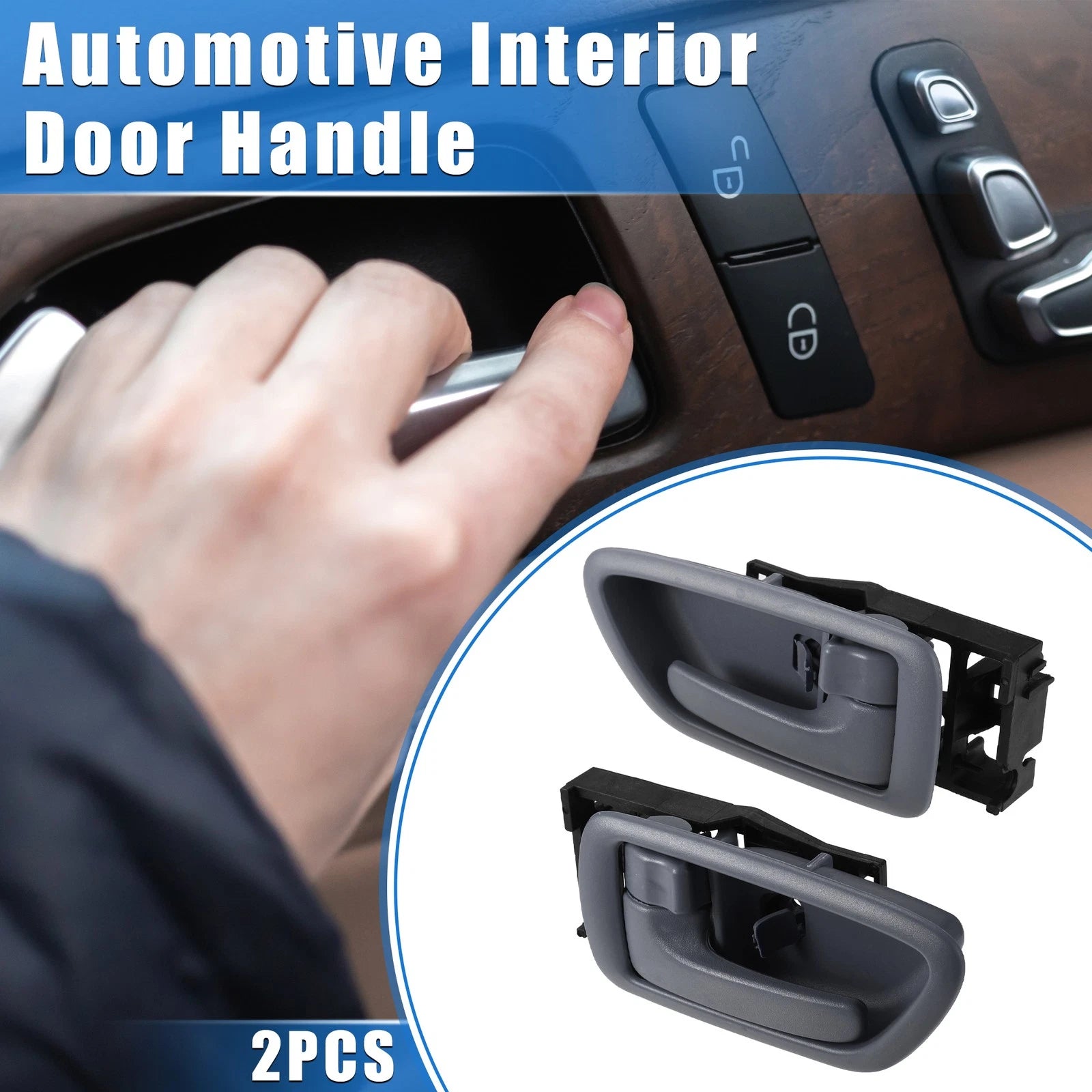 2 Pcs Interior Door Handles for Toyota Sequoia (2004–2007) Gray
