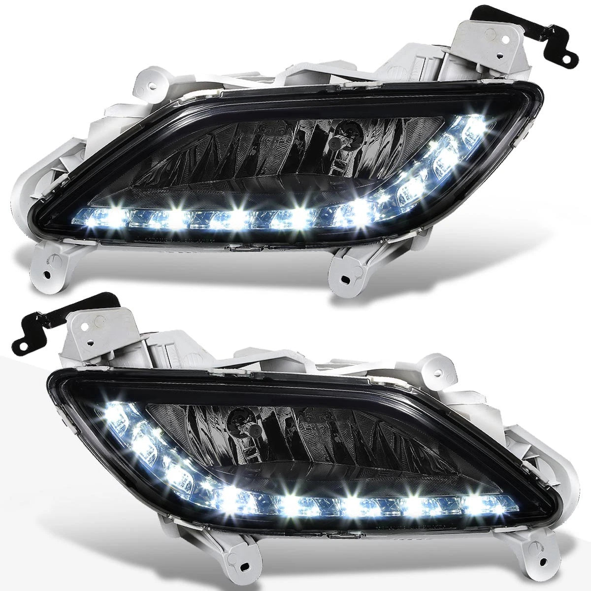 Smoked Lens Fog Light with LED Day Running Lamp & Switch for Hyundai Veloster (2012–2017)