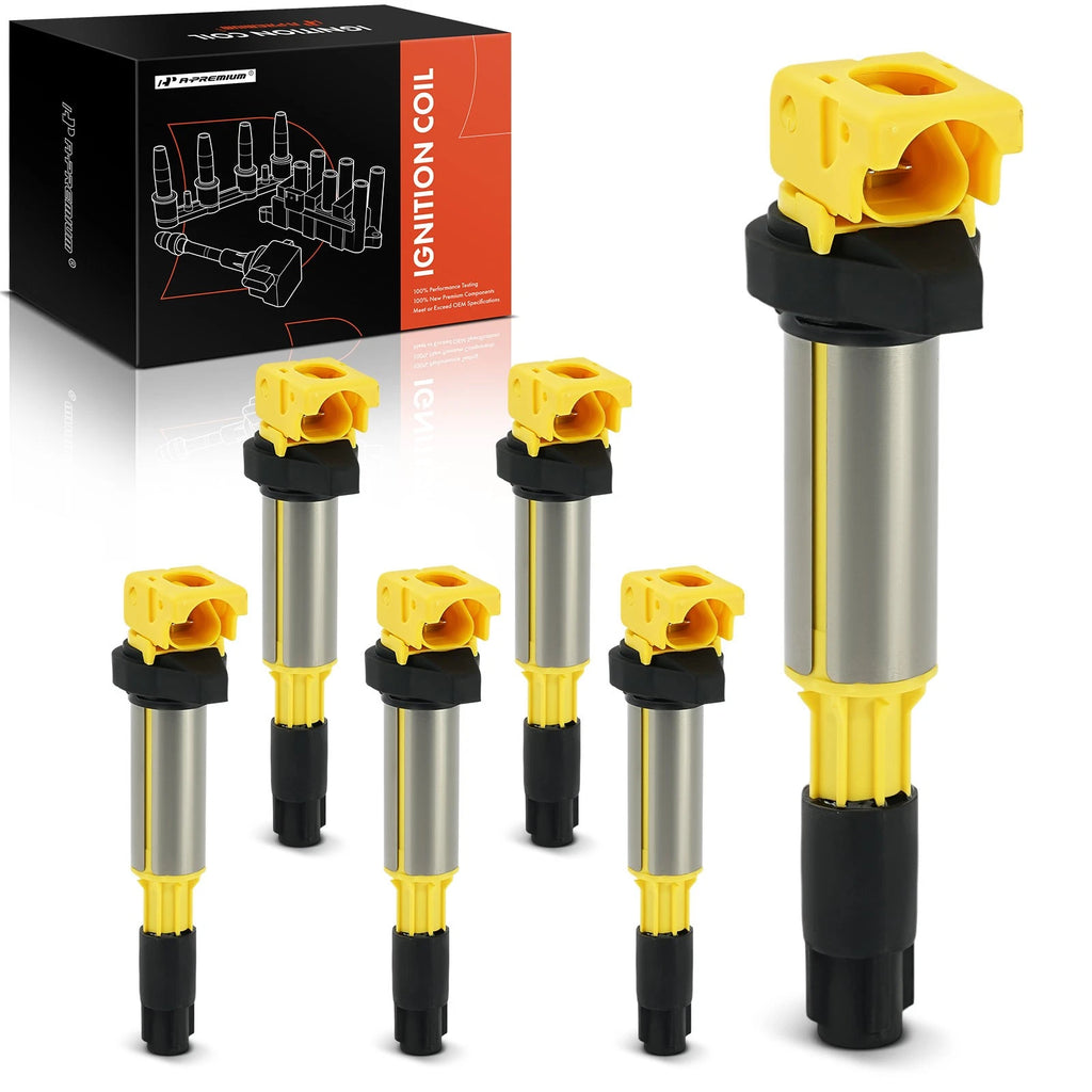 6X Yellow Ignition Coil for BMW 320i 325Ci 325i 325xi 330Ci 330i 330xi (2001–2006)