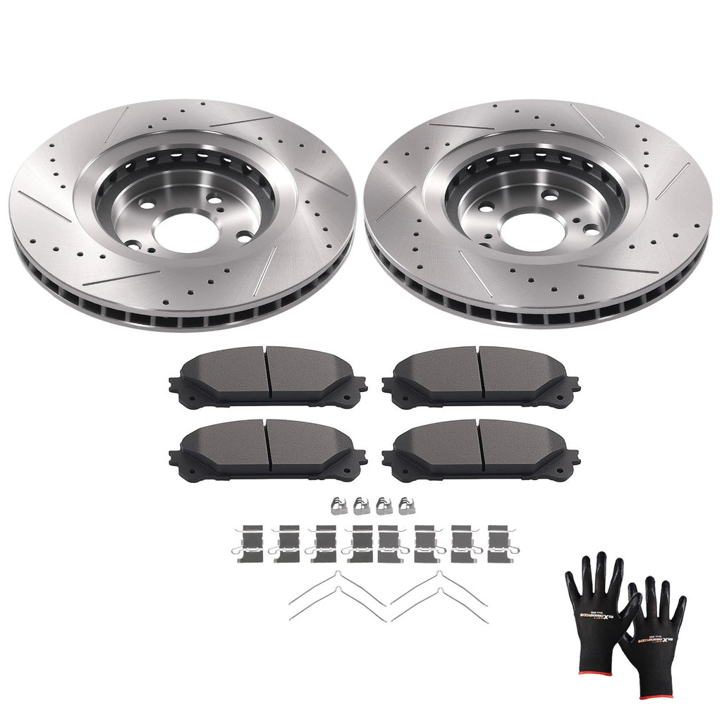 Front Brake Rotors & Pads Kit for Lexus NX300 NX300h (2015–2021)