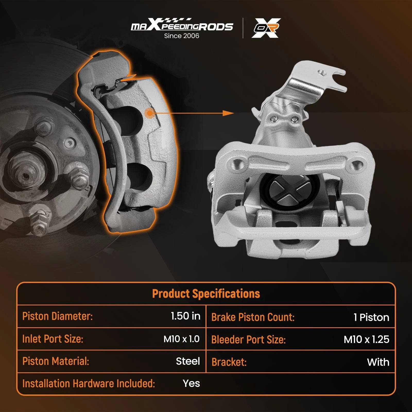 Rear Right Disc Brake Caliper for Acura TSX 2009–2014 / Honda Accord 2008–2012