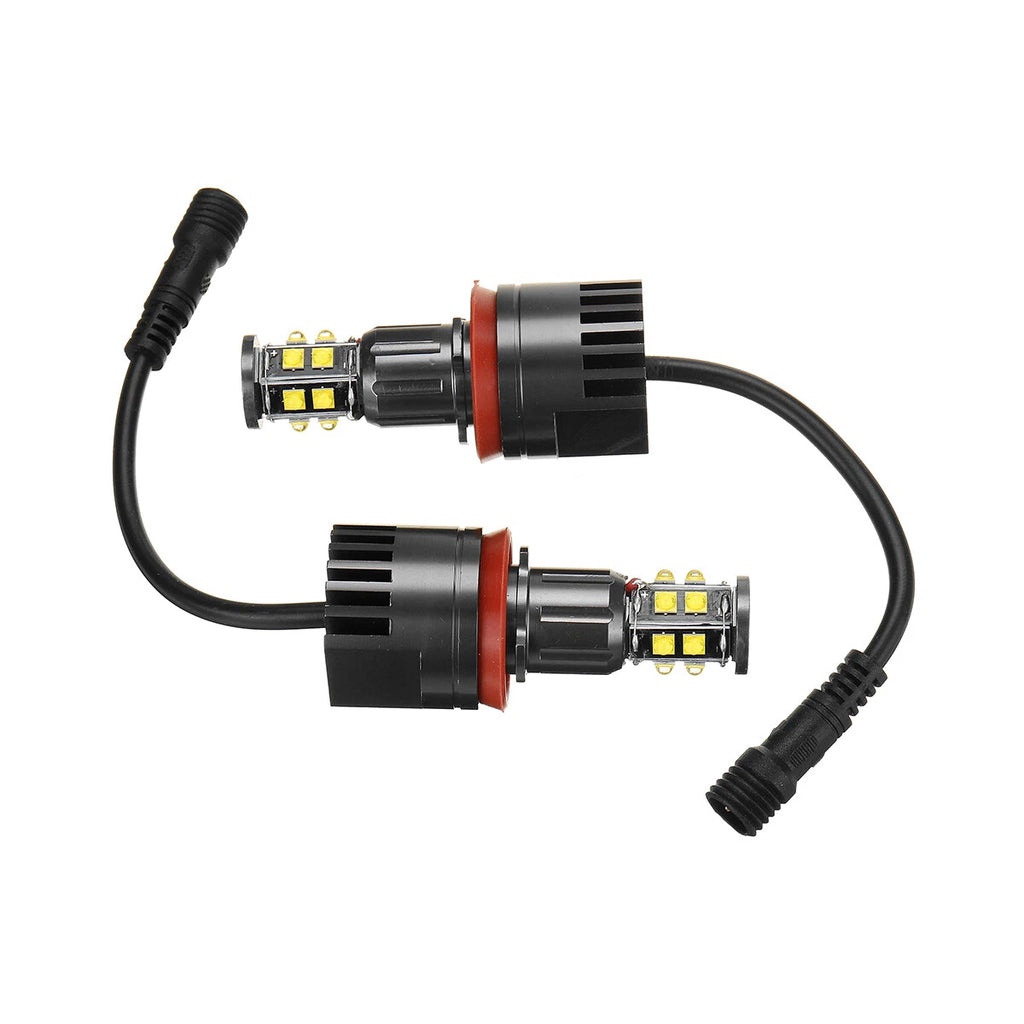 240W H8 LED Angel Eyes Halo Ring Bulbs for BMW E60 E61 E63 E90 E91 (2001–2010)