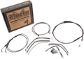 Complete Black Vinyl Handlebar Cable/Line Kit for Burly Brand Ape Hanger