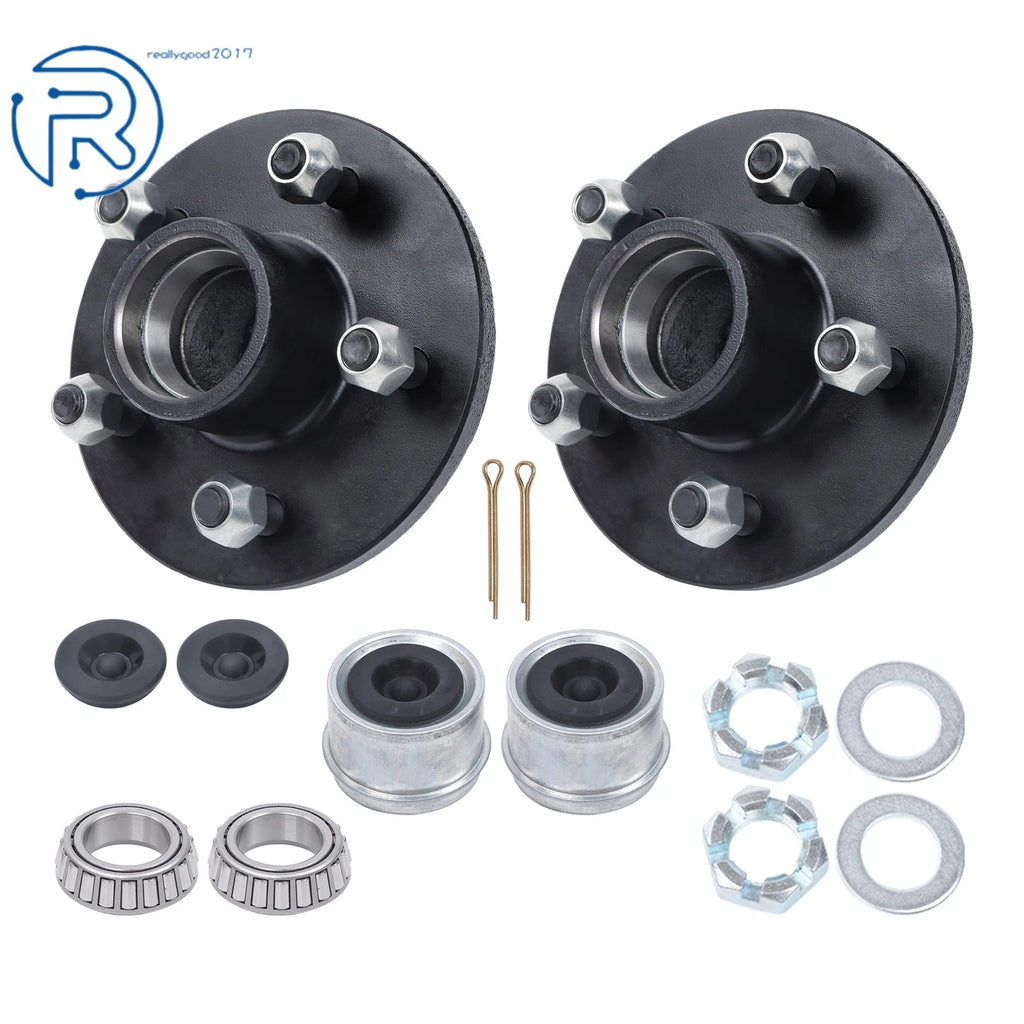 Pre-Greased Trailer Hub Kit 5 Bolt 4-1/2 Inch Circle for 3500lbs #84 Spindle