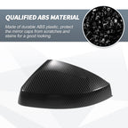 1 Pair Rearview Mirror Cover Cap Black Carbon Fiber for Audi A3 S3 RS3 (2013–2020)