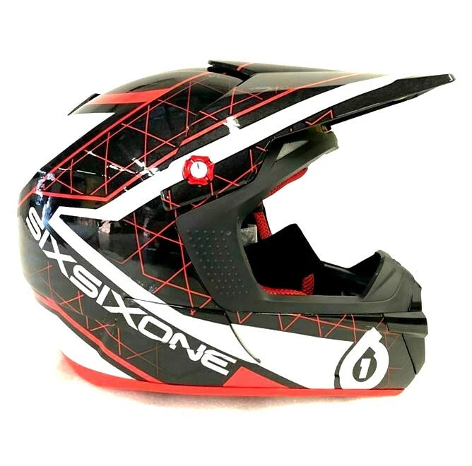 Fenix Grid Motocross Helmet for SixSixOne MX ATV Off Road (Black/Red)