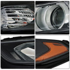 Headlights Pair for Ford Fusion (2013–2016) Black Halogen