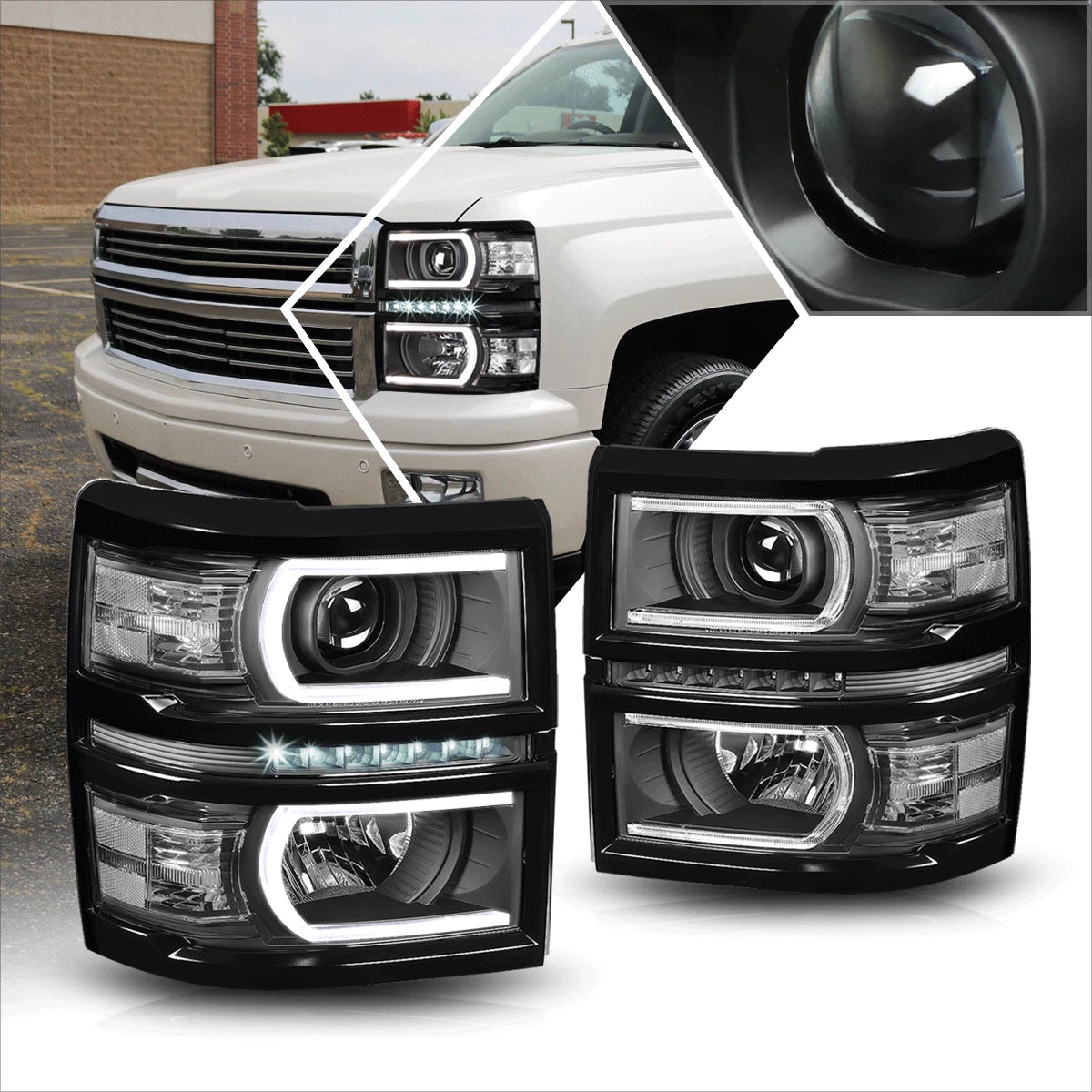 Set of 2 Black Side Step Nerf Bars for Silverado/Sierra Crew Cab (2007–2019)