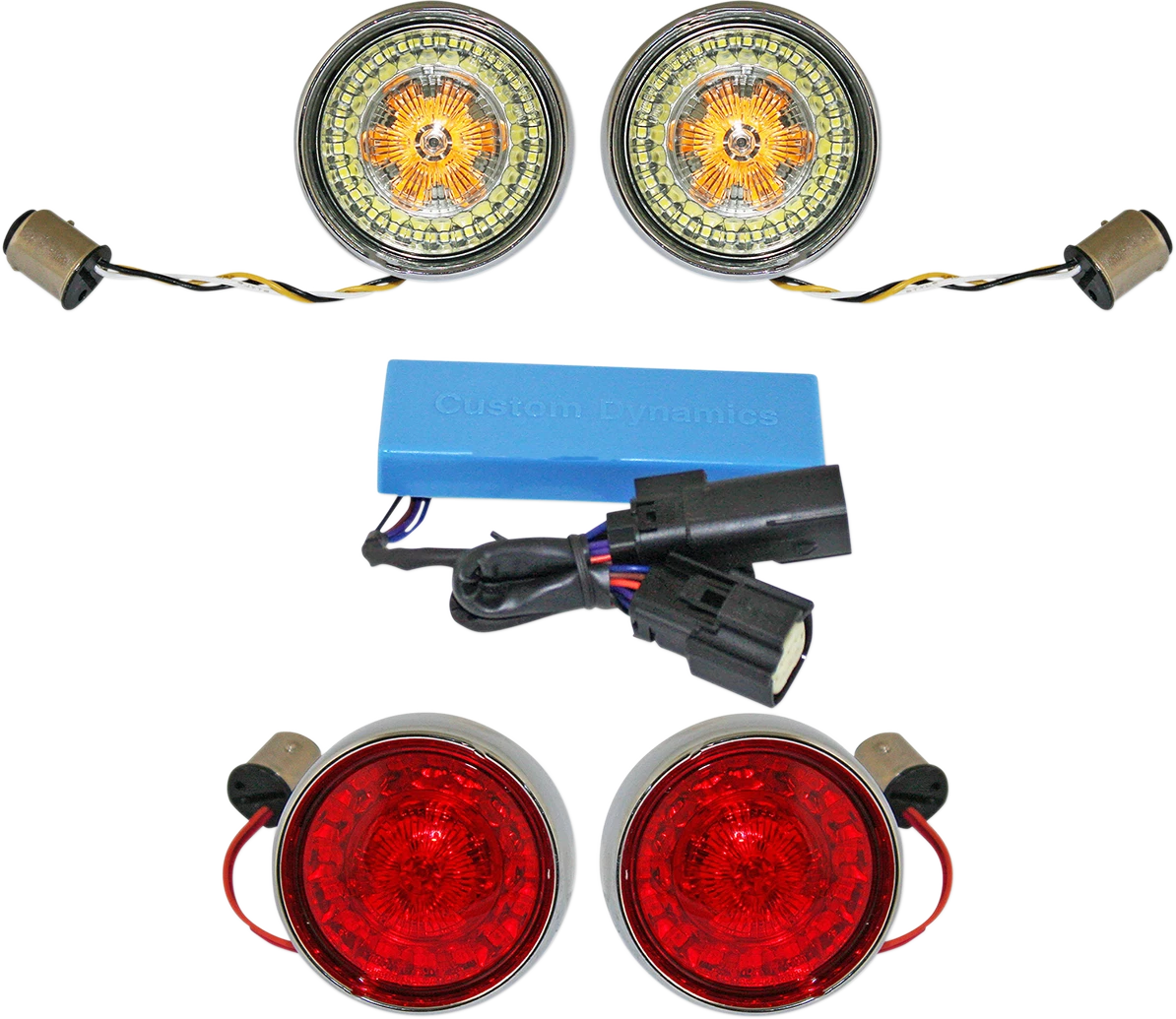 Full Bullet Turn Signal Conversion Kit for Custom Dynamics (Chrome)