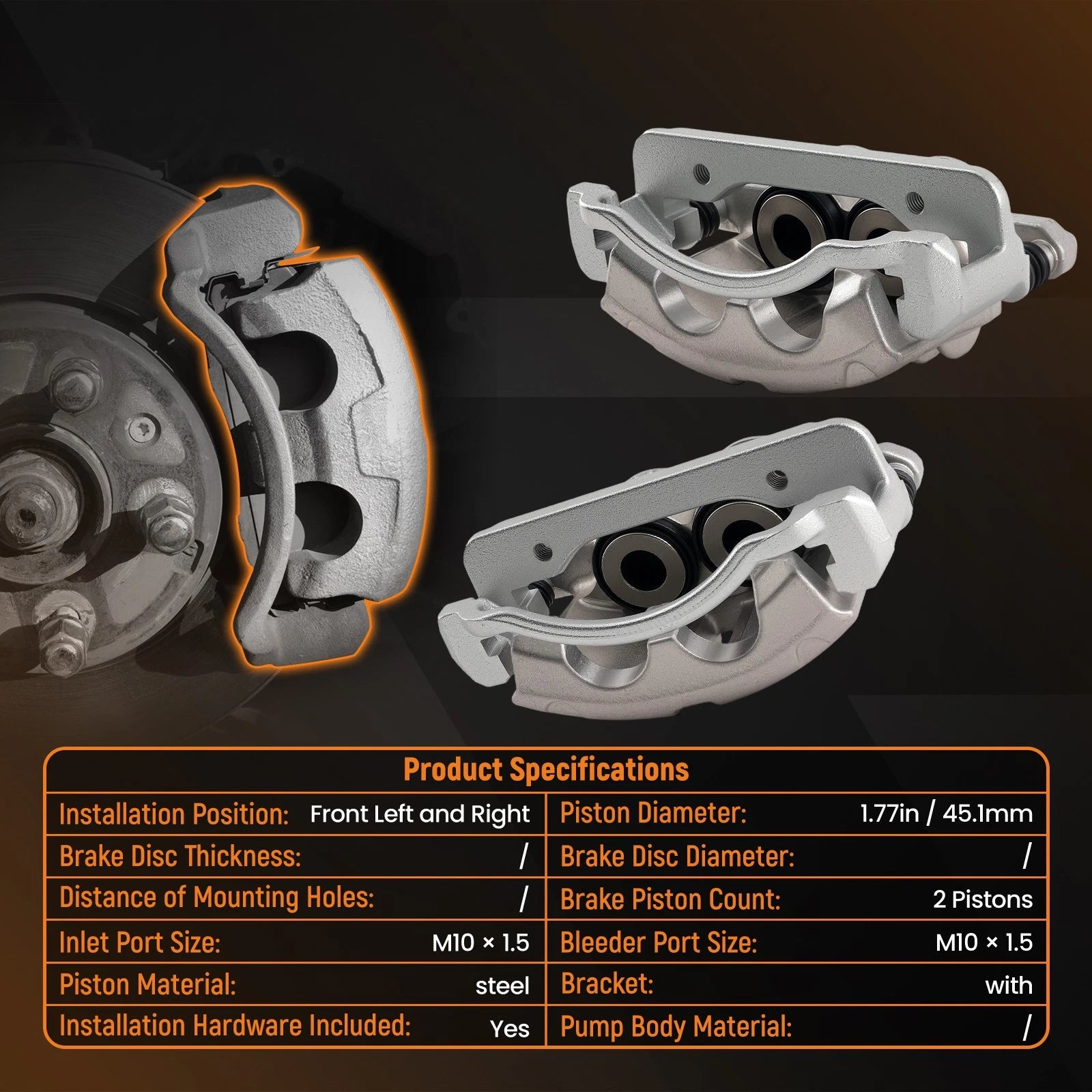 Front Left & Right Disc Brake Calipers for Ford Mustang (2003–2004) 18-B4839