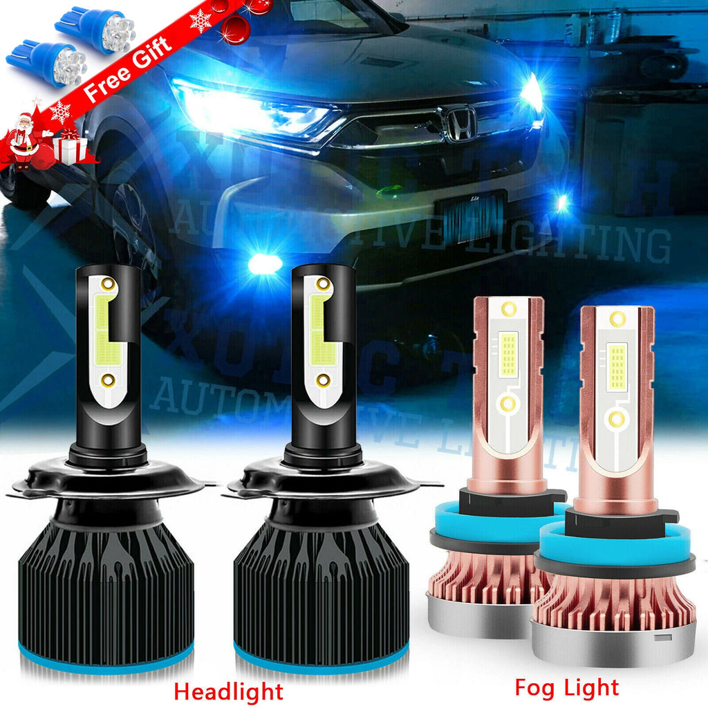 4X Blue High Low Dual Beam LED Headlight Fog Light Bulb for Honda CR-V (2007–2014)