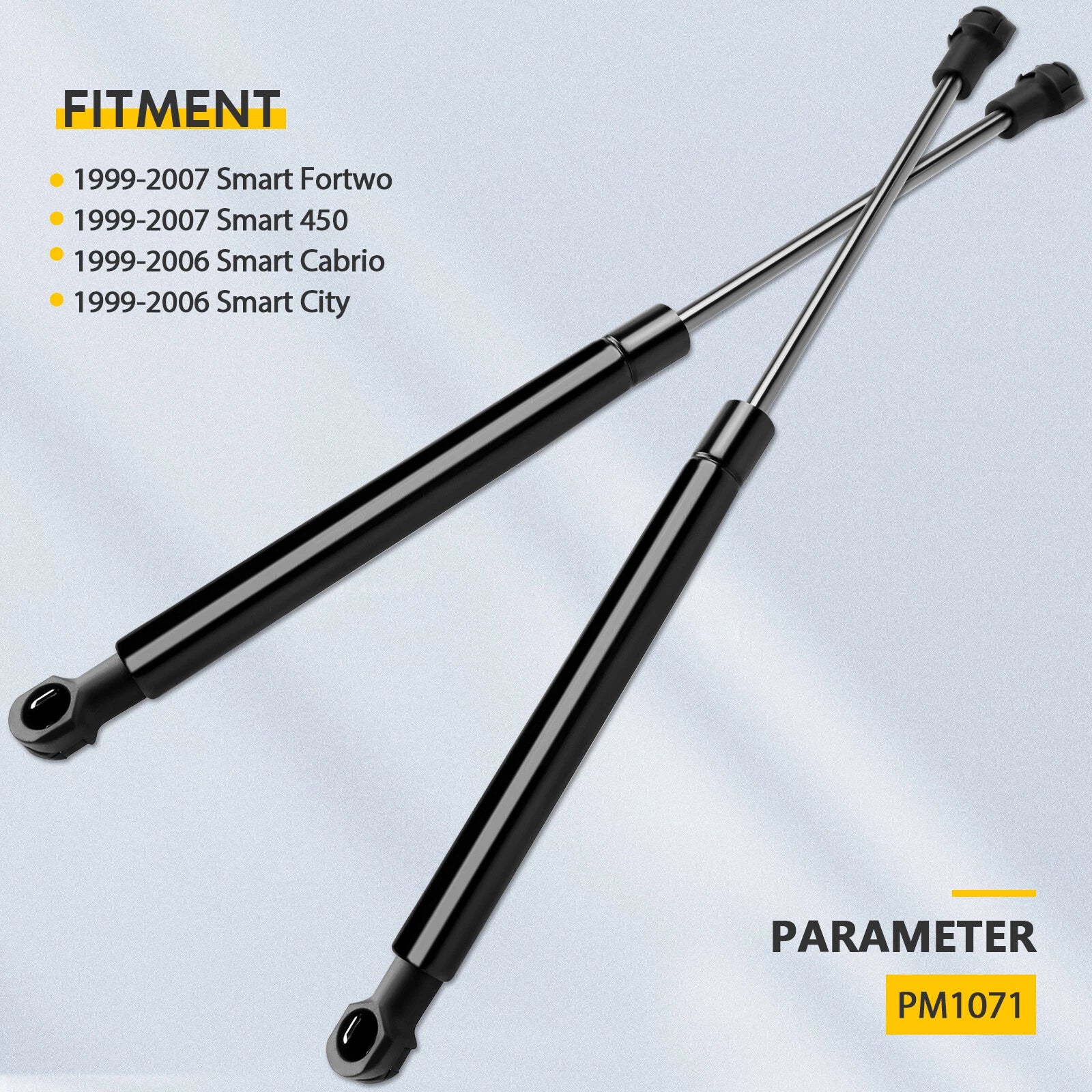 2 Rear Glass Window Lift Supports for Smart Fortwo 450 (2000–2007)