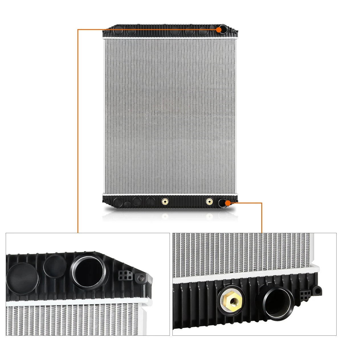 Full Aluminum 2-Row Cooling Radiator for Volvo VNL Series (2007–2014)
