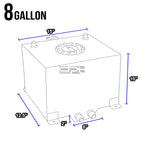 8 Gallon Lightweight Black Coat Aluminum Race Fuel Cell Tank for Universal