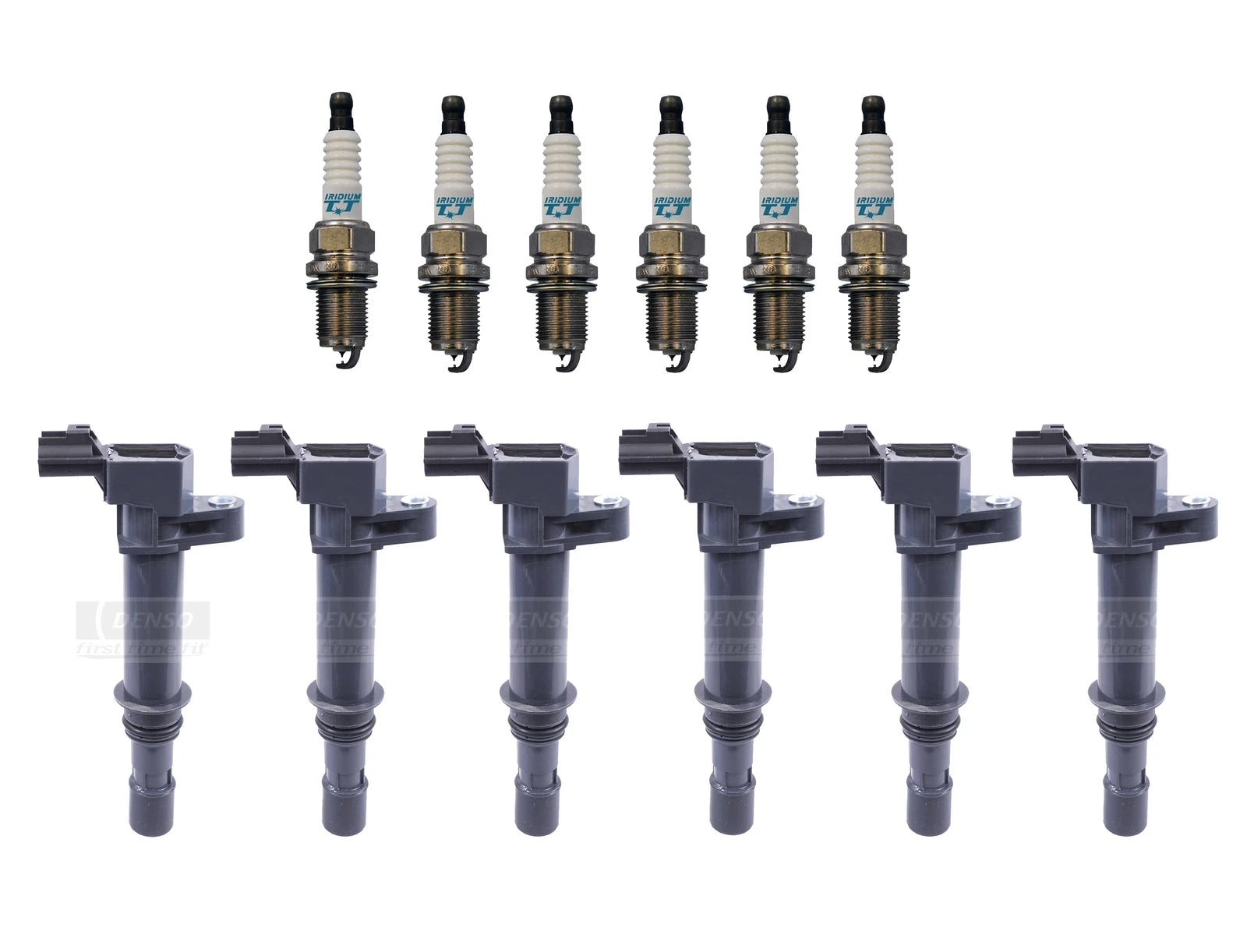 Set of 6 Ignition Coils & Iridium TT Spark Plugs for Jeep Dodge Mitsubishi