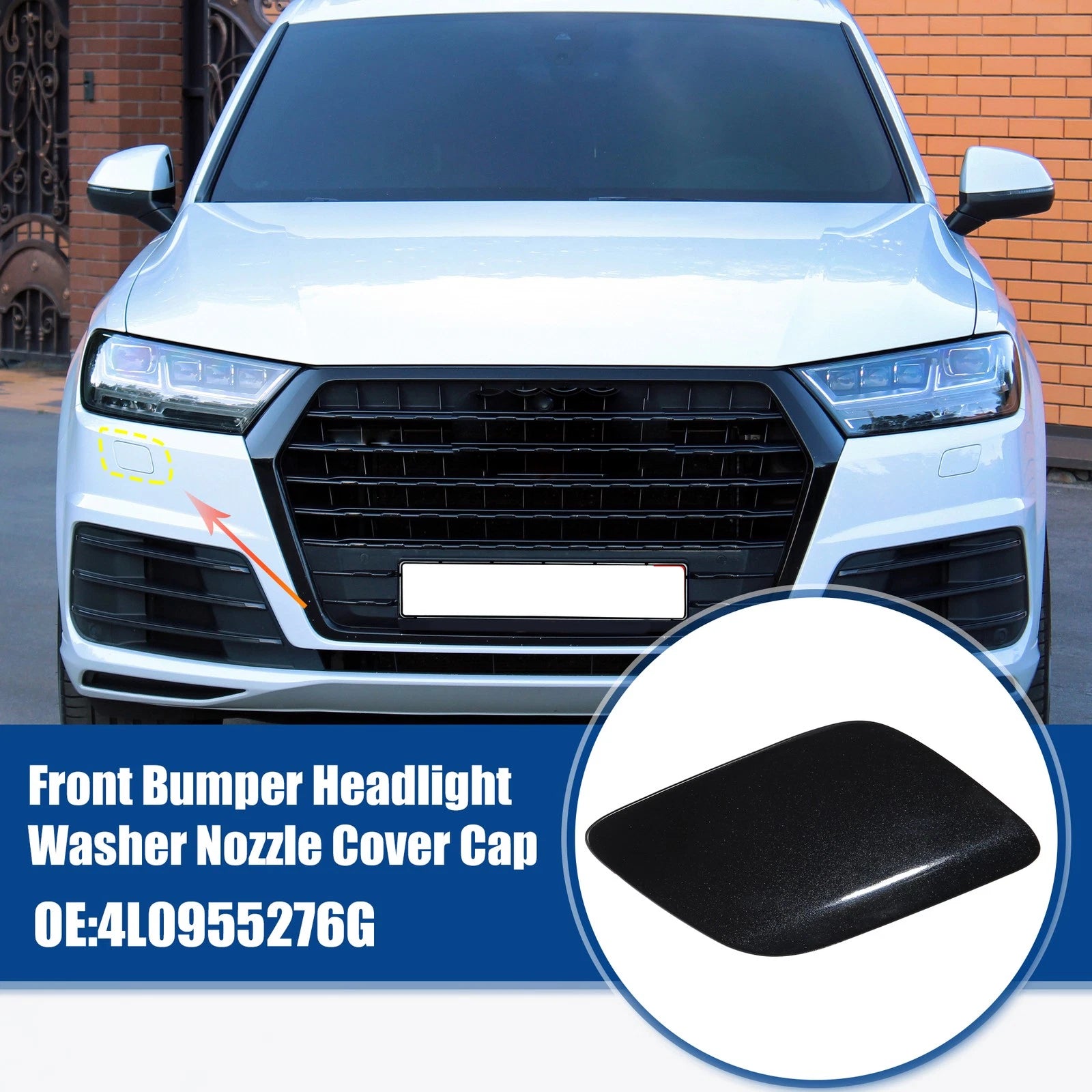 Front Right Bumper Headlight Washer Nozzle Cover Cap for Audi Q7 (2007–2015)