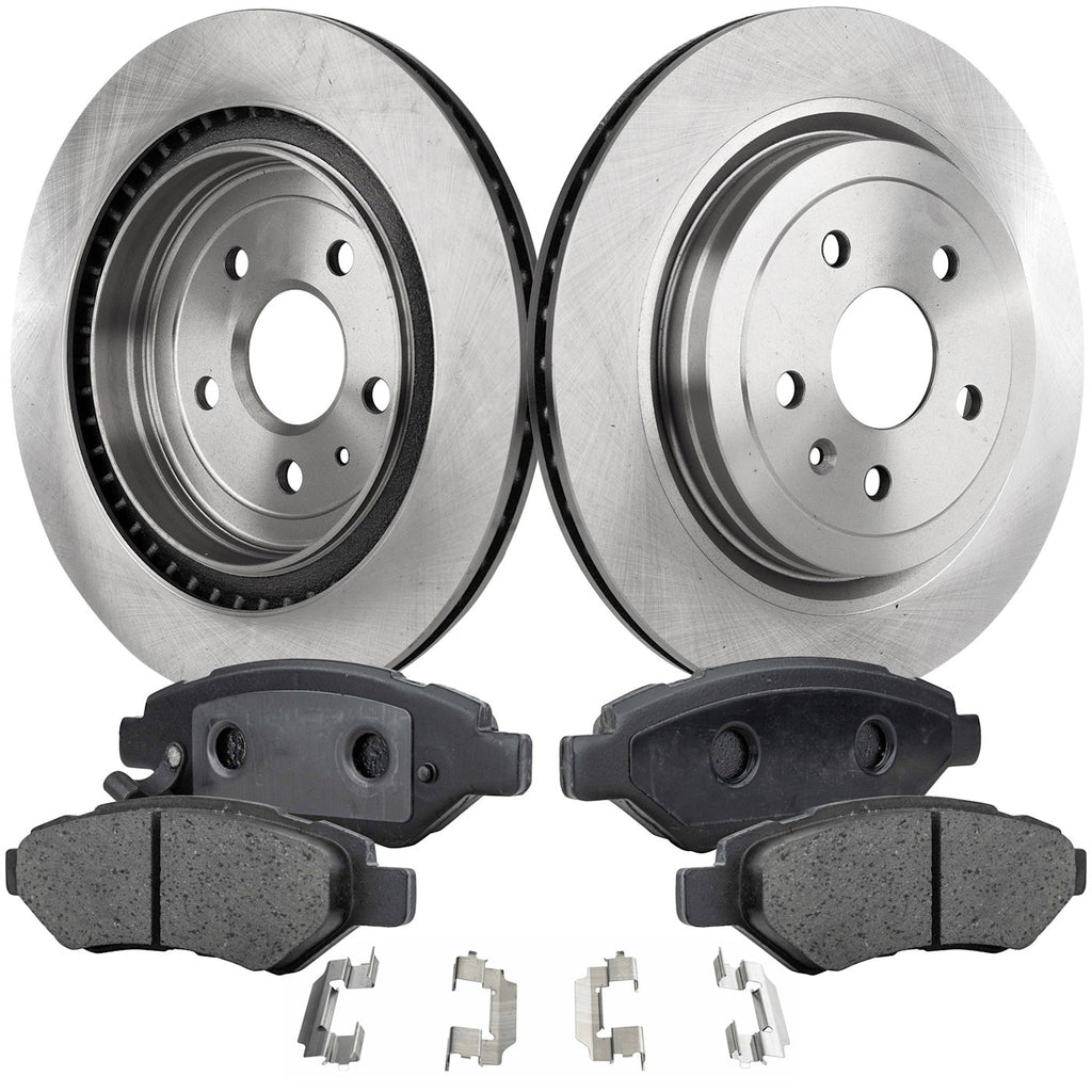Set of 2 Brake Rotors and Pads for Cadillac CTS (2008–2014) Rear