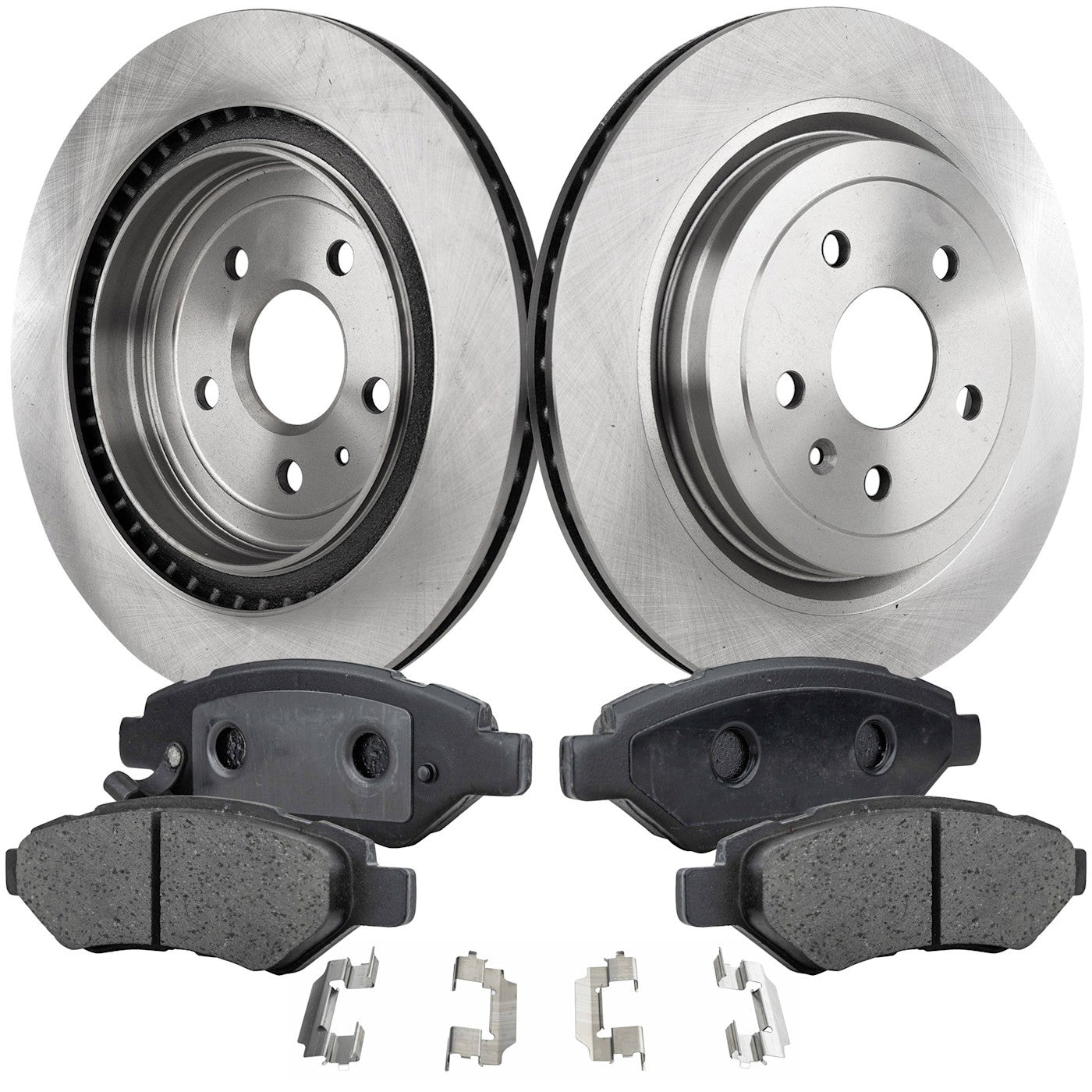Set of 2 Brake Rotors and Pads for Cadillac CTS (2008–2014) Rear