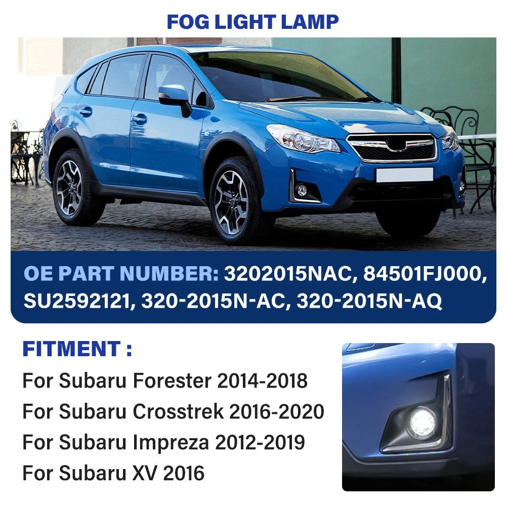 2X Fog Lights for Subaru Forester (2014–2020) Front Driver & Passenger Side