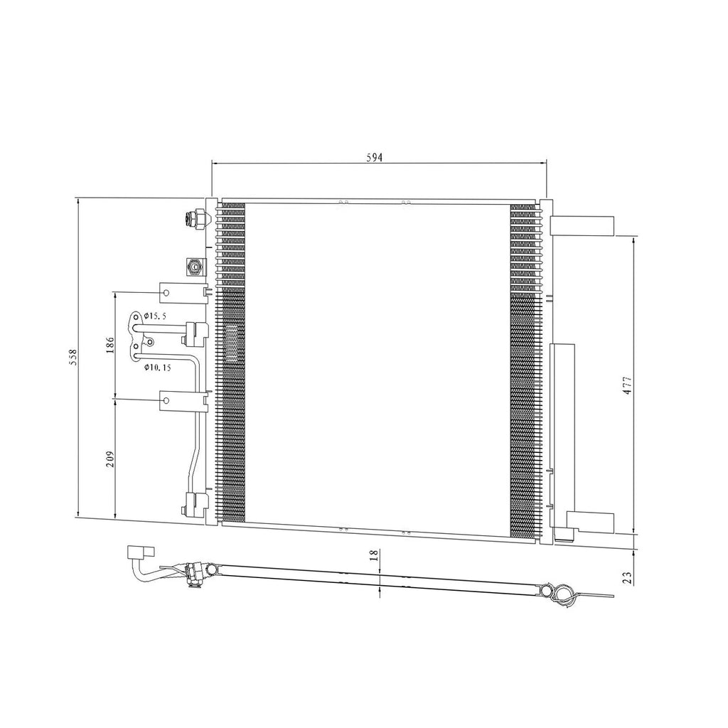 A/C Condenser Replacement Repair Part for Dodge Ram 1500 (2013–2018)
